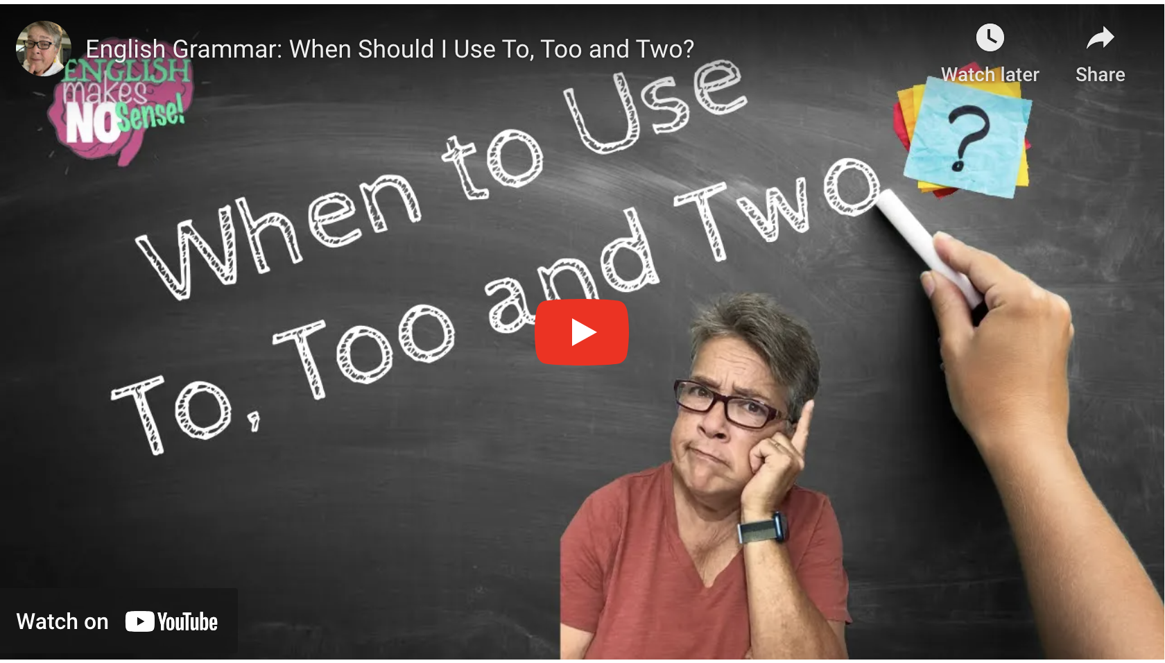 When to use to, too and two